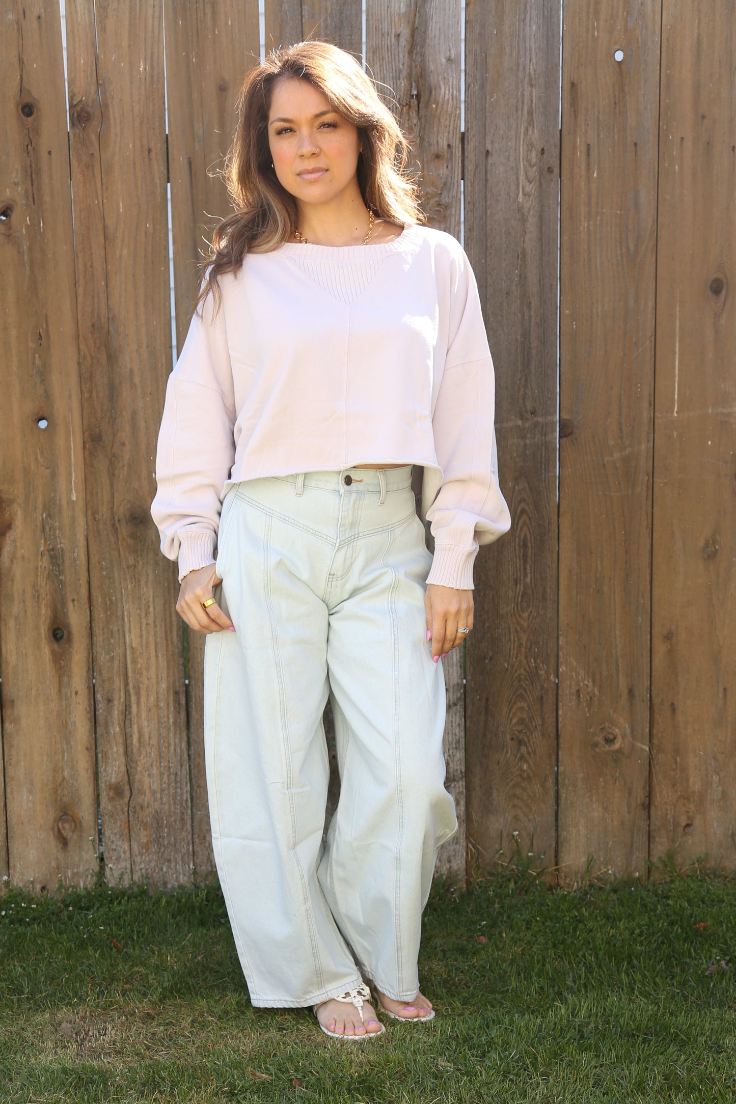 Garment Dye Cropped Sweatshirt