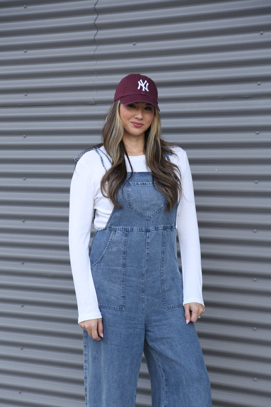 Relaxed Wide Leg Tencel Overall Jumpsuit