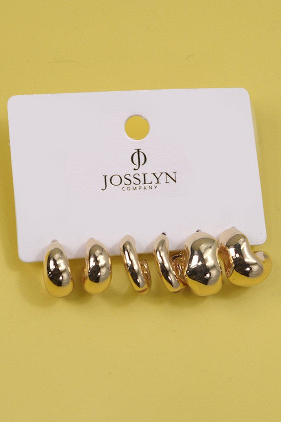 Bubbly Mini Huggie Hoop Trio