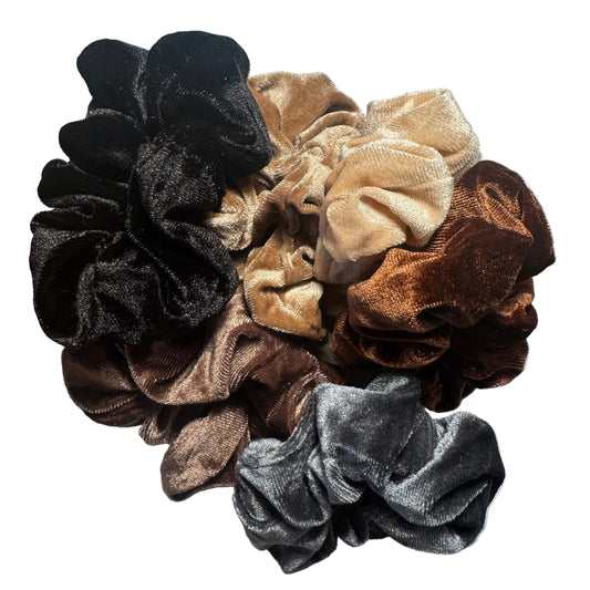 Natural Color Velvet Hair Scrunchies