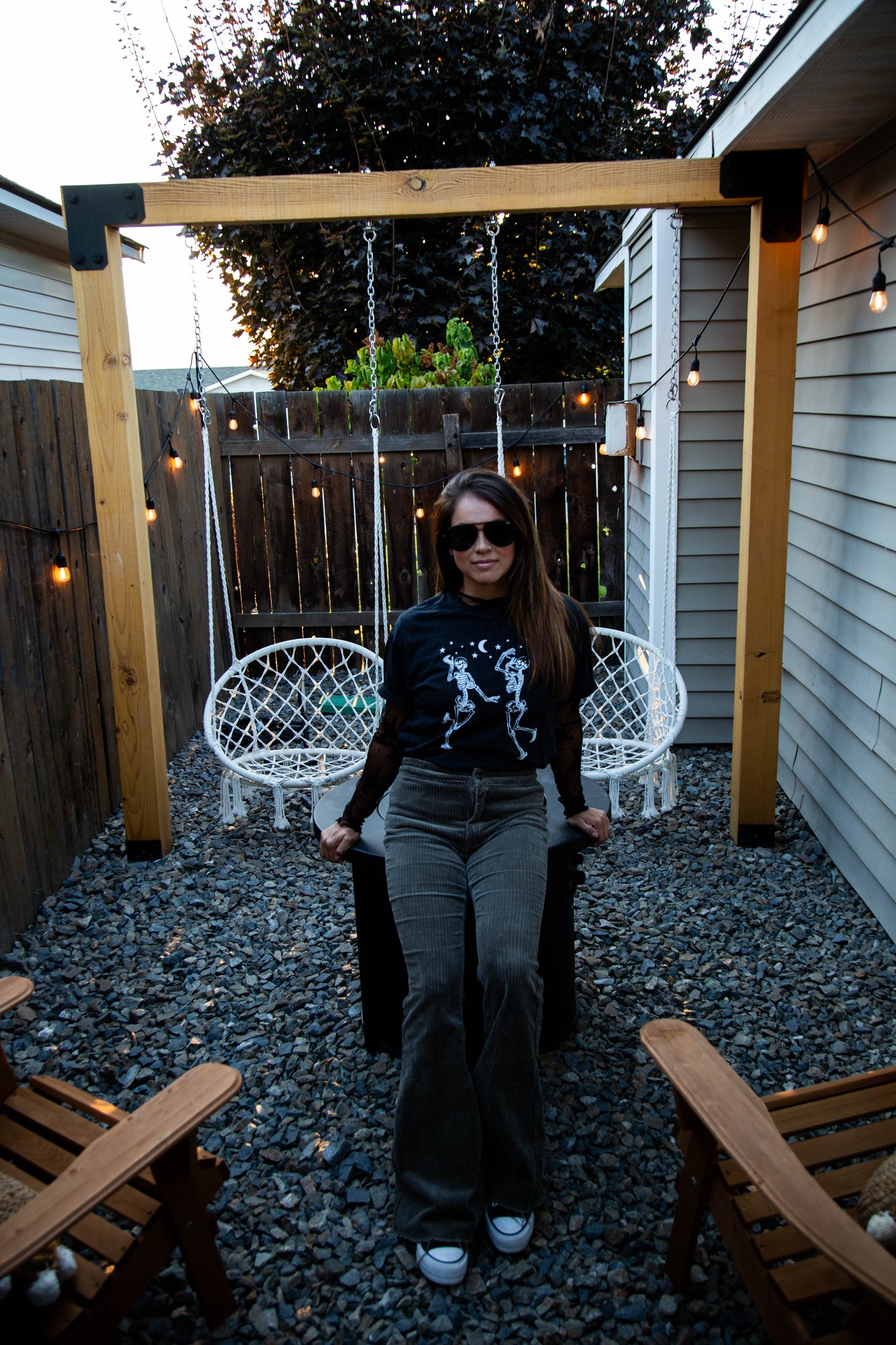 Skellies Under the Moon Tee – Mineral Black