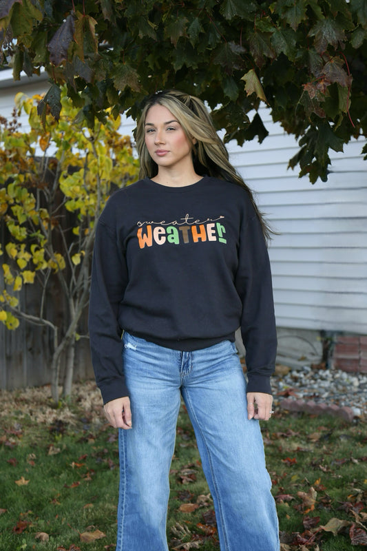 Sweater Weather Crewneck – Black