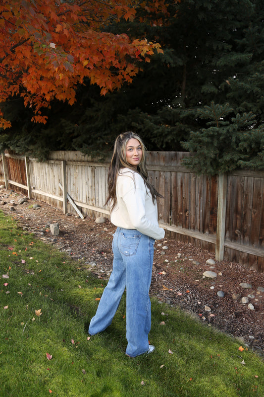 Classic Cream Crewneck Sweatshirt