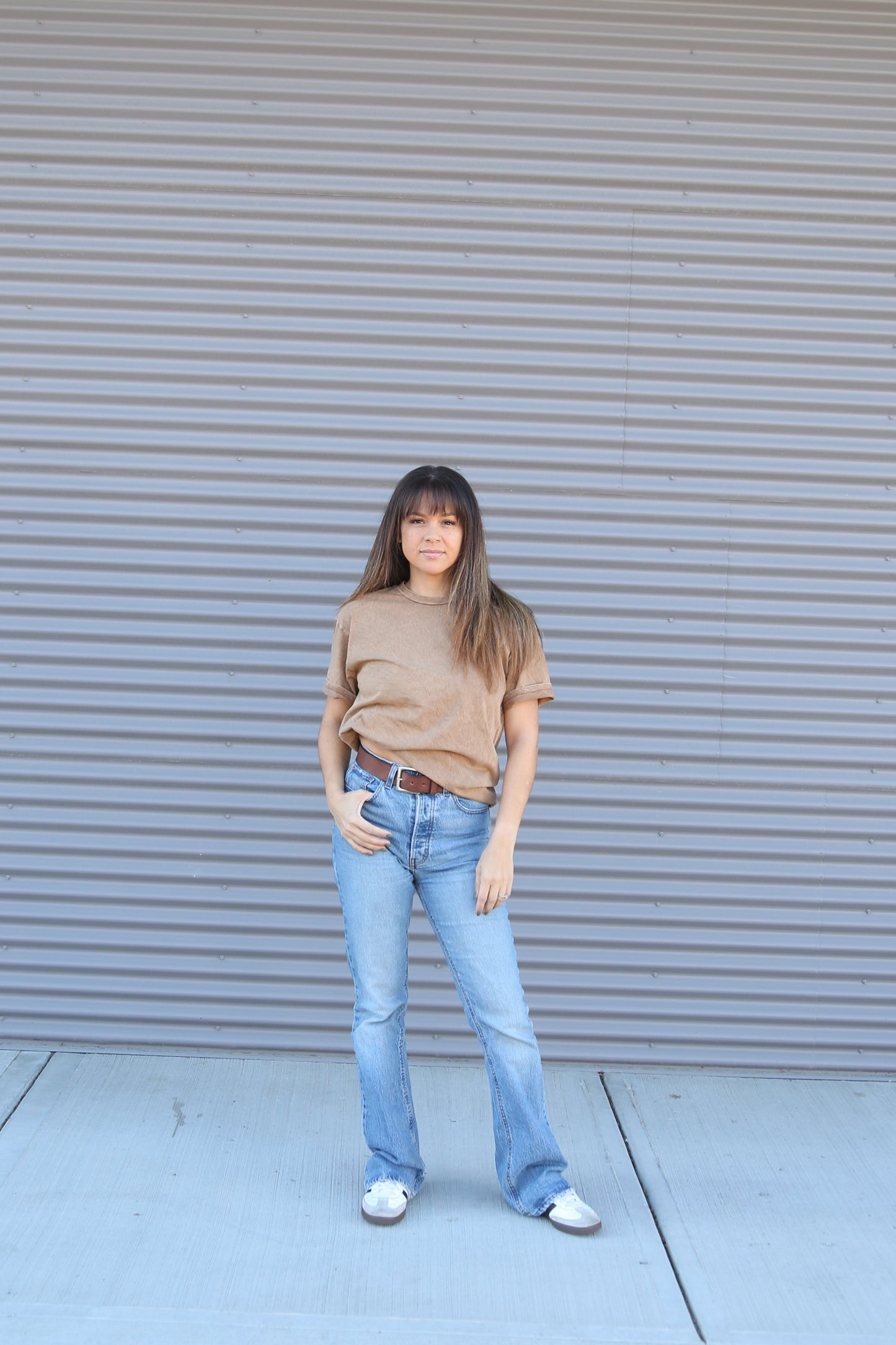 Basic Blank Mineral Washed Tee – Toast