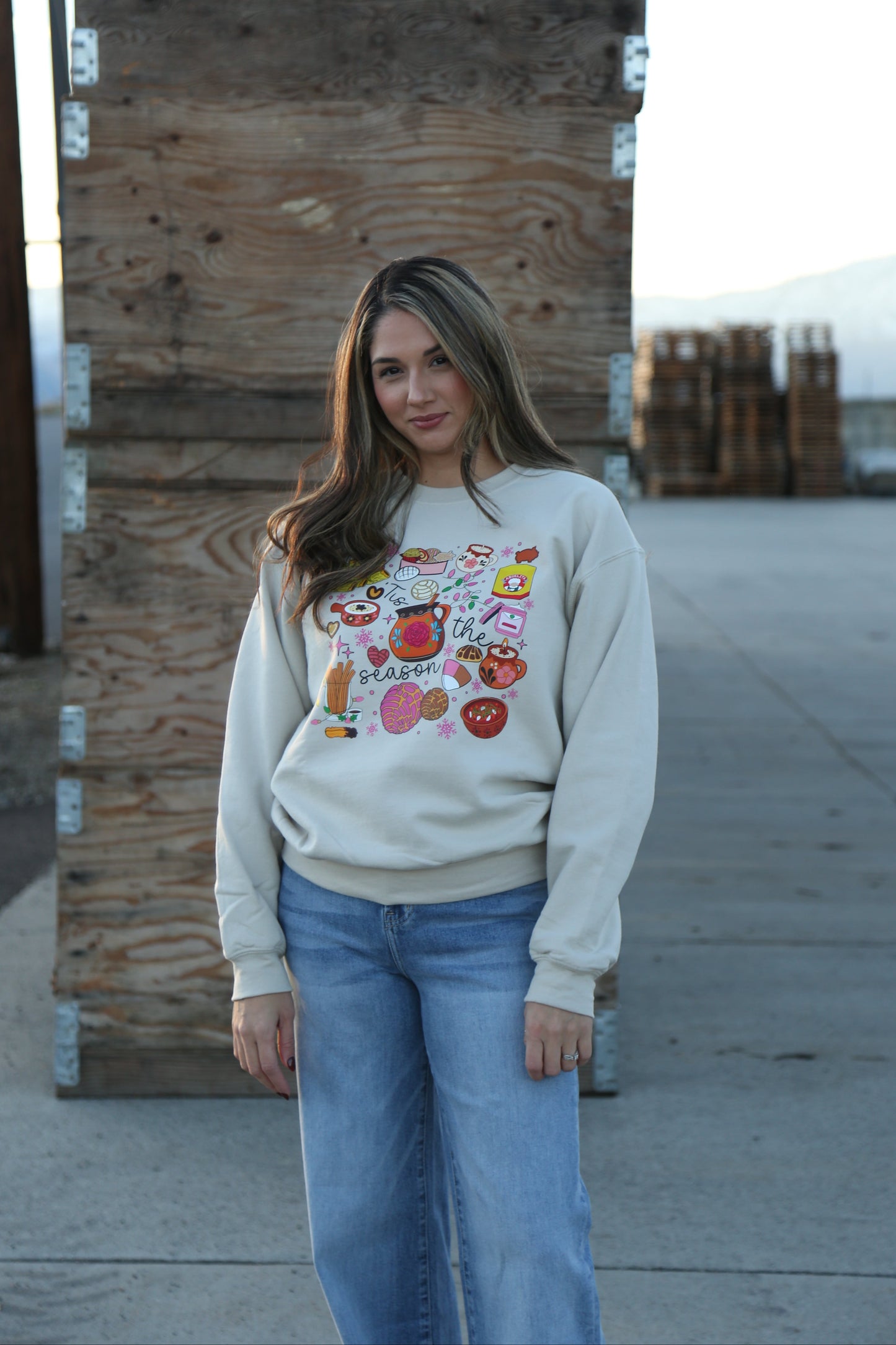Tis The Season – Sand Fleece Crewneck