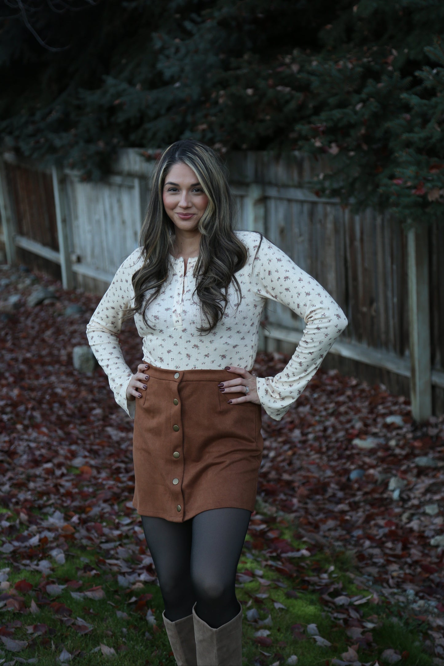 Ditsy Print Pointelle Knit Bell Sleeve Bodysuit